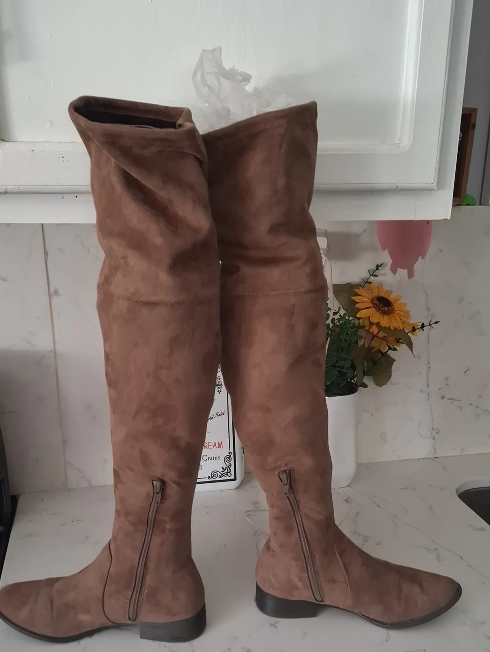 A New Day Women's Over-the-Knee Suede Boots - Brown